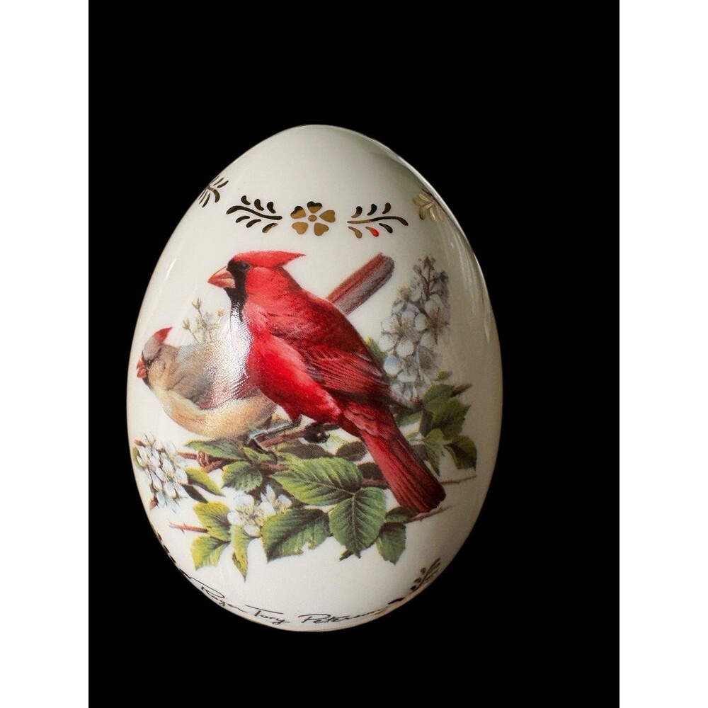 Danbury Mint Roger Tory Peterson Porcelain Songbird Egg Cardinal 1995 - Picture 2 of 7
